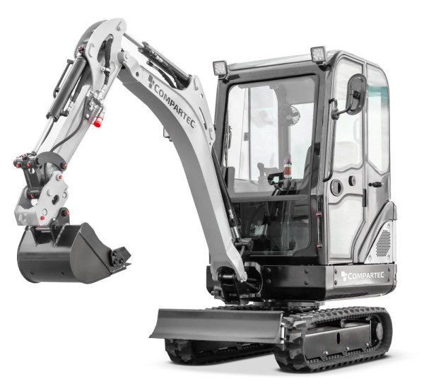 Mini-pelle "Bobmaster Premium" - Diesel, 1900 kg avec bras articulé + commande par joystick