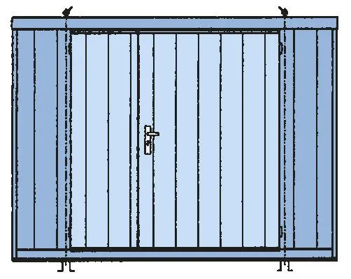 Conteneur matériel MC 320-T2 avec porte à 2 vantaux, livraison démontée, galvanisé