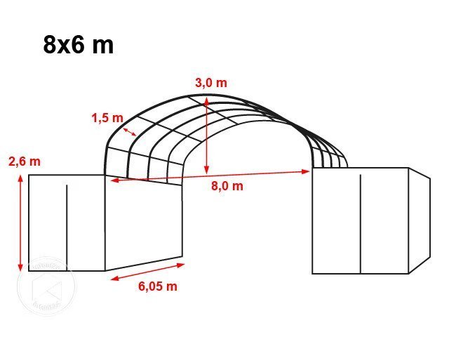 Abri sur container démontable 8×6