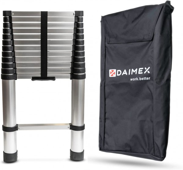 Echelle télescopique DAIMEX 150 kg de Charge antidérapante 3,8 m de Hauteur