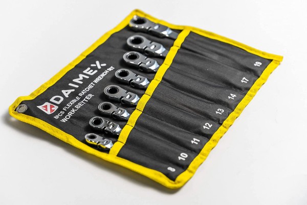 Compartec Jeu de 8 clés à cliquet DAIMEX - 8 à 19 mm