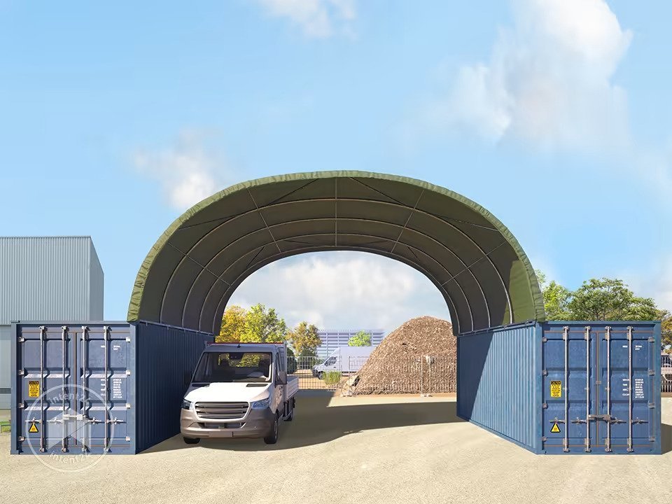 Abri sur container démontable 8×6