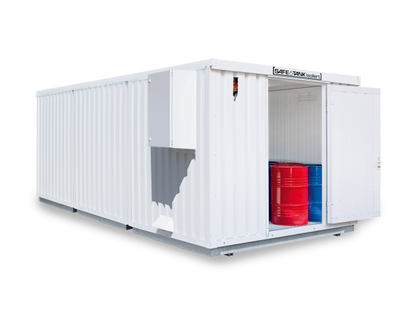 Conteneur pour matières dangereuses SRC-S 3.3W galvanisé, avec porte à un seul vantail