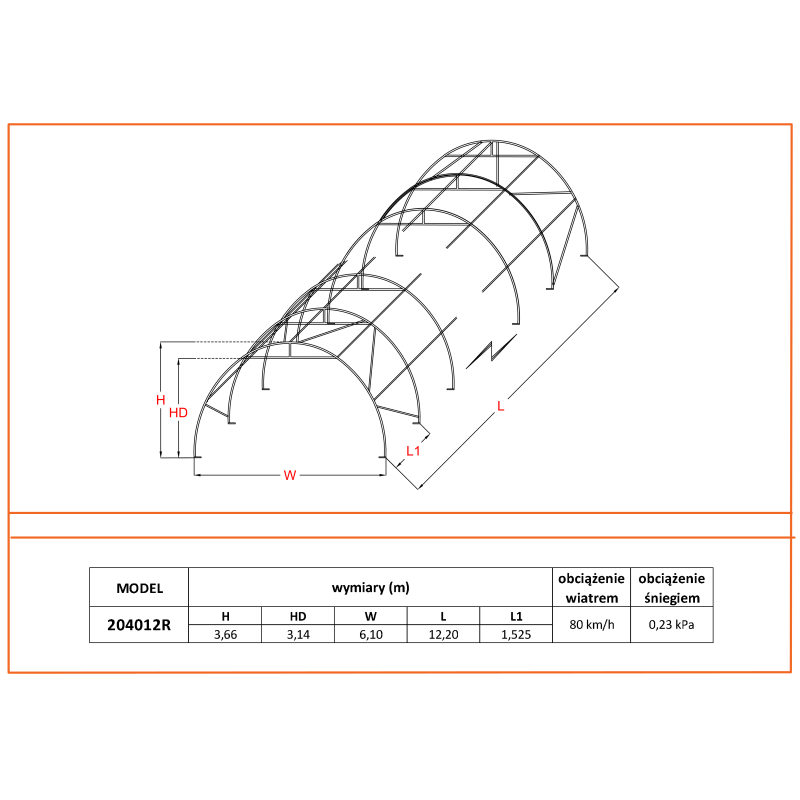 Tunnels agricoles 6×15 m 205012P