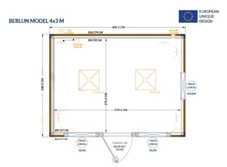 Conteneur Bureau 4×3 mètres Neuf