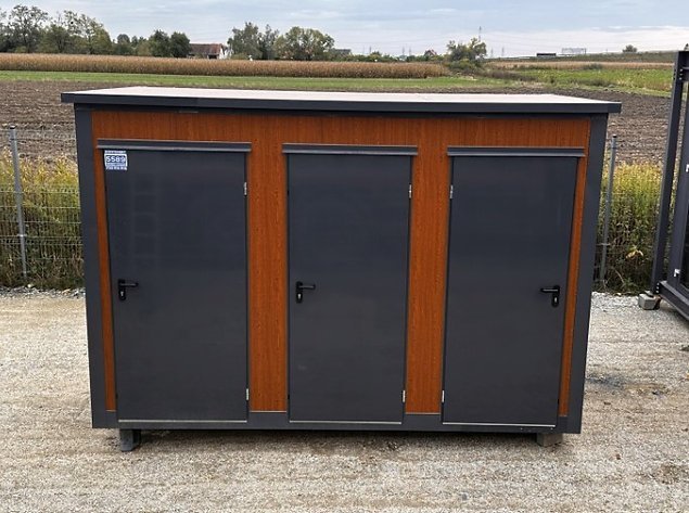 Container Sanitaire Pavillon WC avec Triple Cabine