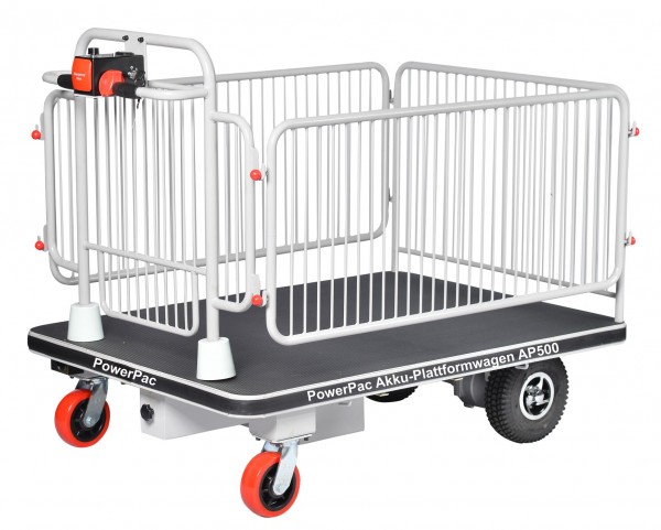 Chariot électrique à plate-forme PowerPac AP500 - force 500 kg avec grilles