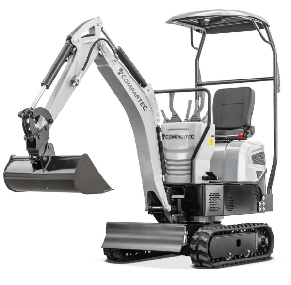 Mini-pelle "Bobmaster Plus" - diesel, 970 kg, bras articulé, châssis réglable, kit de godets