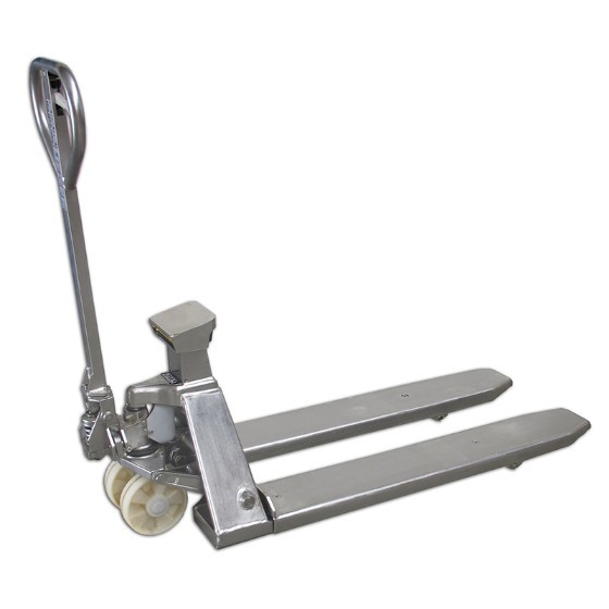 qteck Transpalette peseur en Inox WHW 2000V - 2000 kg capacité de charge, 200 mm hauteur de levage