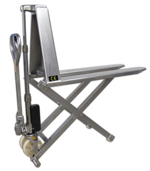 Transpalette à ciseaux SHW 1000 V QTeck - 1000 kg de capacité de charge, en Inox